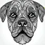 Placeholder: dog front face view, minimal lines, cartoon, mandala, white back ground color, real style, realistic, minimalistic, minimal black line art, line art, crisp line art, unique coloring sheet, outlined, outline, crisp, crisp line edges, illustration, thin lines, crisp clear lines, line art, clean line art, unique, 8k, amazing, masterpiece, no colors, no dark color, no black color, avoid thick black, minimalistic line edges, pure white back ground, image character full fit to page,