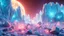 Placeholder: realistic photo of a landscape covered in crystals that looks futuristic with futuristic lighting