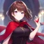 Placeholder: Clear focus,High resolution, one girls, Short brown hair, Purple eyes, Wearing a red cloak