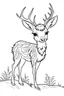 Placeholder: outline art for cute deer coloring pages with caves, white background, sketch style, full body, only use outline, mandala style, clean line art, white background, no shadows and clear and well