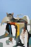 Placeholder: Abstract painting formed by a mix of a cat and human flesh-like surgical instruments and universe-like a pigeon and neuralink, surrealism,minimalism,Painting By Adrian Ghenie, Rene Magritte, Salvador Dali, Lucian Freud