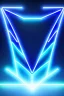 Placeholder: neon blue, flying parts of armor in form of triangles, cyber armor, geometric patterns on armor, male, orbiting triangle