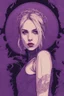 Placeholder: singer Danish MØ face, hyperdetailed, intricately detailed, illustration by <kilian eng>, purple tones, darkred tones,