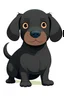 Placeholder: A cute illustration of a black pudgy dachshund