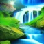 Placeholder: beautiful dream, mystical, cascades, high quality, masterpiece, pastel colors, blue river