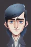 Placeholder: black hair freckles blue eyes young wizard beardsley