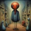 Placeholder: surreal abstract art, paranoid multi-level deep-seated fear of being alone, metaphoric sinister anthropomorphic interconnected weirdlings, weirdcore, unsettling, by Matt Mahurin and Pawel Kuczynski and Joan Miro and Ben Templesmith