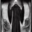 Placeholder: Russian Orthodox nosferatu with no eyes sockets and tentacle beard and long arms and fingers