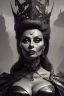 Placeholder: Sophia Loren as evil queen in black leather, cleavage, angry, stern look. character design by cory loftis, fenghua zhong, ryohei hase, ismail inceoglu and ruan jia. unreal engine 5, artistic lighting, highly detailed, photorealistic, fantasy