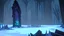 Placeholder: This area is a graveyard where creatures that have died from extreme cold. Each creature is encased in a thick coat of ice, preserving its remains.