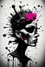 Placeholder: A black and white abstract surreal image with a violent pop of color