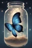 Placeholder: A light blue butterfly in a jar of stars