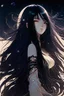 Placeholder: Celestial anime girl, long black hair