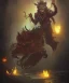 Placeholder: Barong the balinese demon glowing with magical fairy dust, whimsical fantasy art, award winning painting, highly detailed digital art, high contrast, dark background, beautiful composition, masterpiece, trending on artstation