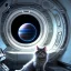 Placeholder: hyper-realistic spaceship interior with floating astronaut and cat, milkyway view through porthole, a highly detailed epic cinematic concept art CG render digital painting artwork , Greg Rutkowski, Ilya Kuvshinov, WLOP, Stanley Artgerm Lau, Ruan Jia and Fenghua Zhong, trending on ArtStation, subtle muted cinematic colors, made in Maya, Blender and Photoshop, octane render, excellent composition, cinematic atmosphere,