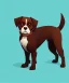 Placeholder: Adorable dog sitting, plain background