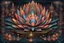 Placeholder: Expressively detailed and intricate 3d rendering of a hyperrealistic “lotus”: front view, symetric, dripping neon colorful paint, tribalism, ethnic ornaments, shamanism, cosmic fractals, dystopian, dendritic, stylized fantasy art by Kris Kuksi, mati klarwein, artstation: award-winning: atmospheric: commanding: fantastical: clarity: 16k: ultra quality: striking: brilliance: stunning colors: amazing depth: masterfully crafted.