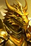 Placeholder: Dragonborn DnD, golden dragon, friendly face