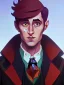 Placeholder: Portrait of a 30 year old strange gay wizard like Mary Poppins