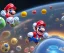 Placeholder: super mario in spacesuit with planets in background 4k