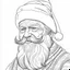 Placeholder: Santa Claus ,line art white, background