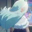 Placeholder: Clear focus, High resolution,a anime kid, roughline skecth, cute, cartoony style,interesting hair between eyes, fluffy hair, back is short, long bangs, front view, anime screencap