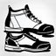 Placeholder: hiking shoe irezumi, japanese style, drawing, line work, outline, simple line style, black and white