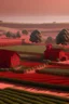 Placeholder: Realistic red farmland