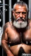 Placeholder: fullbody photography of two serious wet dirty muscular chubby sweaty 62 years old strong gypsy carpenters under open shower, kissing embraced , big bulge, manly chest, tattoo, dreadlocks, photorealistic, 32k, misery, poverty, angry eyes, low dim lights, profile view