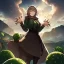 Placeholder: anime real life like cactus in the desert in arizona, grand canyon,anime, storm clouds in the background, prickly cactus.her hands