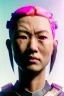 Placeholder: portrait, Asian cyborg woman, samurai warrior :: symmetry photography, cyberpunk style, pink hair, wires conveying, perfect eyes, samurai helmet, tiger mask, black samurai army, katana, japanese traditional ornaments, pink, white, black, glow eyes, cinematic, Ultra realistic, dark scene, soft color, highly detailed, unreal engine 5, RTX, ultra detail, 3d, finely drawn, high definition.