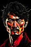 Placeholder: portrait of a dark haired man, by hiroshi hirata, 4k, digital illustration