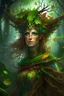 Placeholder: Promt: A graceful dryad stands amidst a landscape of vibrant colors and intricate detail. Her skin is a shimmering mixture of bark and electrical circuits, her hair a cascade of glowing vines. green eyes, She wears a cloak of leaves, This stunning image captures the essence of the modern dryad, a creature of both beauty and strength.