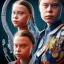 Placeholder: portrait of Greta Thunberg vs big company