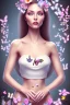 Placeholder: lady butterfly with white top and flowers