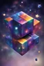 Placeholder: Create a Galaxy where in the background are Little Star rubix Cube