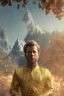 Placeholder: captain kirk portrait , detailed hands, at dawn by atey ghailan, golden light , white robe, holding leaves and flowers , angels background, volumetric light, high detail, red leaf tree, mountains in background, perfect