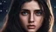 Placeholder: Hyper Realistic middle-angle-face-view of a Sad-Young-Beautiful-Pashto-Woman-with-beautiful-eyes-with-tears-&-long-black-hair at dark-night-with-stars-on-sky