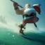 Placeholder: Santa surfing a big wave, surfboard, beach, character design by cory loftis, fenghua zhong, ryohei hase, ismail inceoglu and ruan jia. unreal engine 5, artistic lighting, highly detailed, photorealistic, fantasy