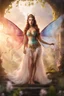 Placeholder: Half body Gorgeous Photography Beautiful Lady fairy with wings straddle,background wonderland, panoramic shot ,portrait, epic fantasy