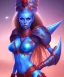 Placeholder: Sexy alien princess warrior blue skin red outfit