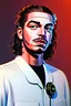 Placeholder: 1960s style science fiction art post malone