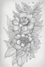 Placeholder: line tattoo design, neo traditional, flower, detailed