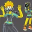 Placeholder: Lisa Simpson cyberpunk unreal engine character very detailed cinematic view,8k, glowing, sexy, beautiful, gasmask