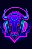 Placeholder: Create an esports neon logo of a mule with purple headphones, the text MULE SEO is under the logo