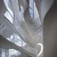 Placeholder: 10 Grenelle, biomorphic structure, centrepiece, france, interior design, Les Echos, Le Parisien, LVMH, media division, minimalist, office environment, parametric sculpture, Paris,Glowing ghostly lights, refined details, staircase , a masterpiece of Asaf Hanuka mixed with Ora Ito