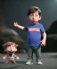 Placeholder: Howard wolowitz toddler, full body, dramatic lighting, angry, hyper realistic,