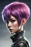 Placeholder: female scifi space pirate Uzaki pixie cut hair