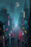 Placeholder: cyberpunk city full of cyber cats that looks high tech but primitive like neanderthals