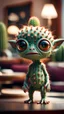 Placeholder: sad cactus alien gremlin in high end parlor,bokeh like f/0.8, tilt-shift lens 8k, high detail, smooth render, down-light, unreal engine, prize winning